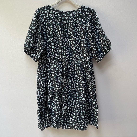 ba&sh Beth Printed Cotton Blend Voile Floral Mini Dress Black Size Large - Picture 6 of 10